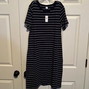 Navy striped tshirt dress